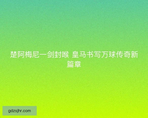 楚阿梅尼一剑封喉 皇马书写万球传奇新篇章