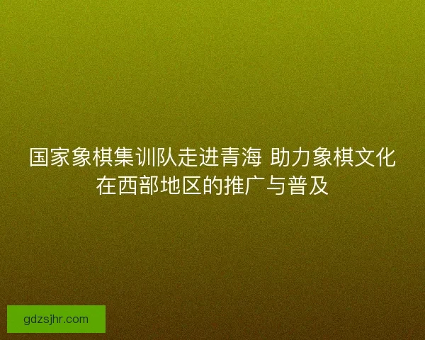 国家象棋集训队走进青海 助力象棋文化在西部地区的推广与普及 国家象棋集训队走进青海 助力象棋文化在西部地区的推广与普及